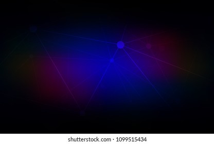 Dark Blue, Red vector texture with disks, lines. Illustration with set of colorful abstract circles and lines. Pattern can be used for futuristic ad, booklets.