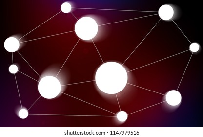 Dark Blue, Red vector texture with disks, lines. Illustration with set of colorful abstract circles and lines. New design for ad, poster, banner of your website.