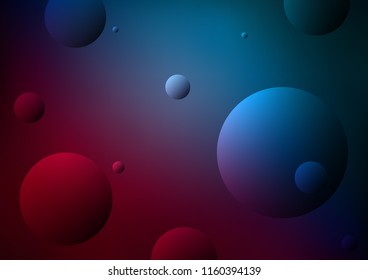 Dark Blue, Red vector texture with disks. Beautiful colored illustration with blurred circles in nature style. Beautiful design for your business natural advert.