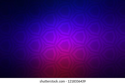 Dark Blue, Red vector texture with colorful hexagons. Colorful hexagons on blur backdrop. Pattern for landing pages.