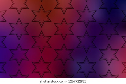 Dark Blue, Red vector texture with beautiful stars. Blurred decorative design in simple style with stars. Smart design for your business advert.