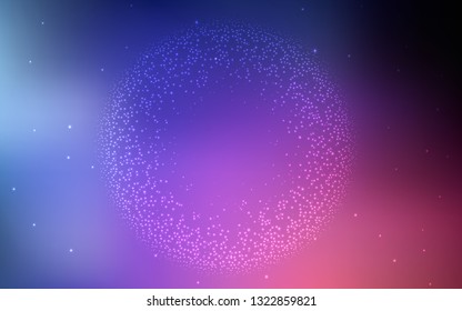 Dark Blue, Red vector texture with milky way stars. Shining illustration with sky stars on abstract template. Pattern for astrology websites.