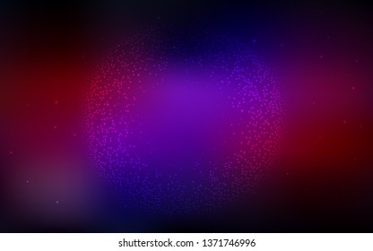 Dark Blue, Red vector texture with milky way stars. Blurred decorative design in simple style with galaxy stars. Pattern for astrology websites.