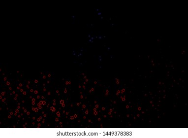 Dark Blue, Red vector texture with beautiful stars. Shining colored illustration with stars. Smart design for your business advert.