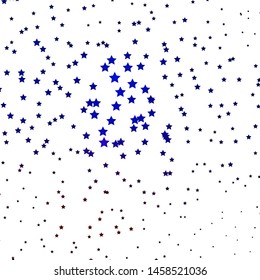 Dark Blue, Red vector texture with beautiful stars. Colorful illustration with abstract gradient stars. Best design for your ad, poster, banner.