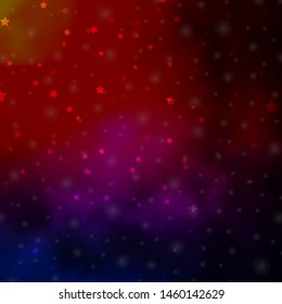 Dark Blue, Red vector texture with beautiful stars. Decorative illustration with stars on abstract template. Pattern for wrapping gifts.