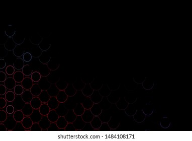 Dark Blue, Red vector texture with disks. Abstract illustration with colored bubbles in nature style. Design for posters, banners.