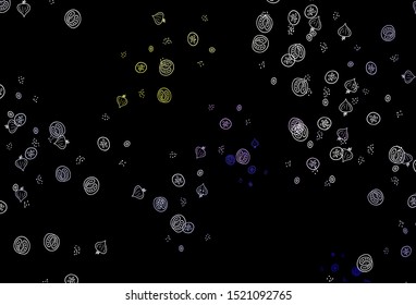 Dark Blue, Red vector texture with delicious snacks. Illustration with set of fresh food in doodle style. Pattern for ads of breakfast, lunch, dinner.