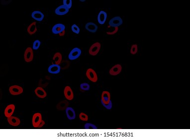 Dark Blue, Red vector texture with disks. Glitter abstract illustration with blurred drops of rain. Pattern for ads, leaflets.