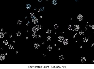 Dark Blue, Red vector texture with delicious snacks. Glitter abstract sketch with gourmet food. Design for ad, poster, banner of cafes or restaurants.