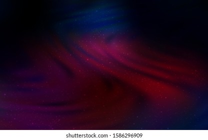 Dark Blue, Red vector texture with milky way stars. Space stars on blurred abstract background with gradient. Pattern for futuristic ad, booklets.
