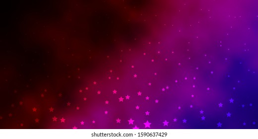 Dark Blue, Red vector texture with beautiful stars. Colorful illustration in abstract style with gradient stars. Pattern for new year ad, booklets.