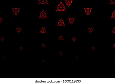 Dark Blue, Red vector texture with religion symbols. Retro design in abstract style with witchcraft forms. Design for magic, spiritual events.