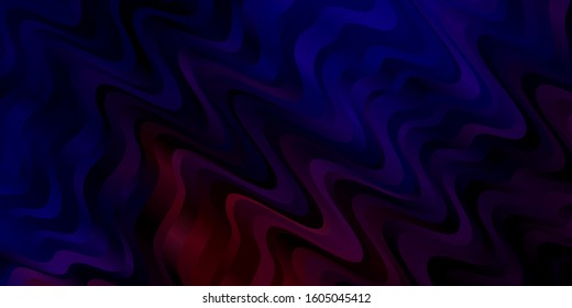 Dark Blue, Red vector texture with wry lines. Abstract illustration with bandy gradient lines. Best design for your posters, banners.
