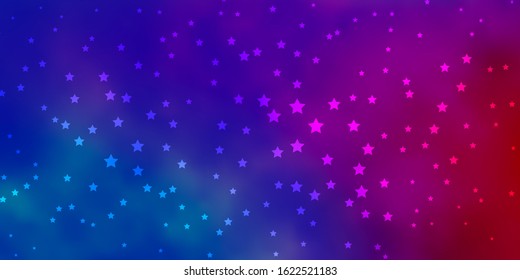 Dark Blue, Red vector texture with beautiful stars. Colorful illustration in abstract style with gradient stars. Pattern for new year ad, booklets.