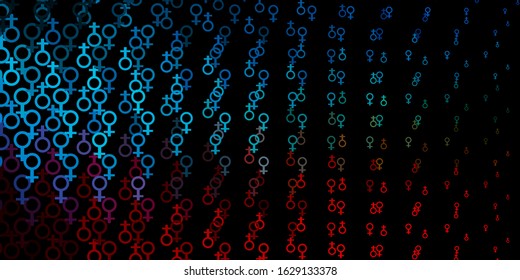 Dark Blue, Red vector texture with religion symbols. Retro design in abstract style with witchcraft forms. Best design halloween events.