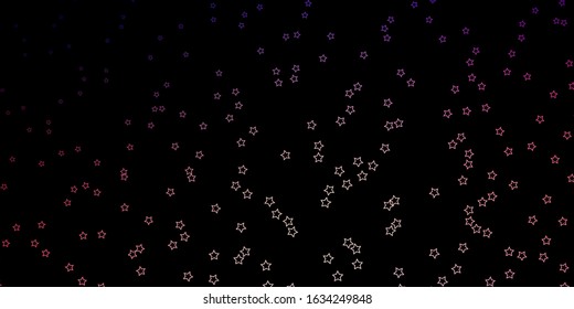Dark Blue, Red vector texture with beautiful stars. Blur decorative design in simple style with stars. Theme for cell phones.