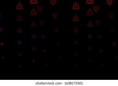 Dark Blue, Red vector texture with religion symbols. Retro design in abstract style with witchcraft forms. Simple base for your occult design.