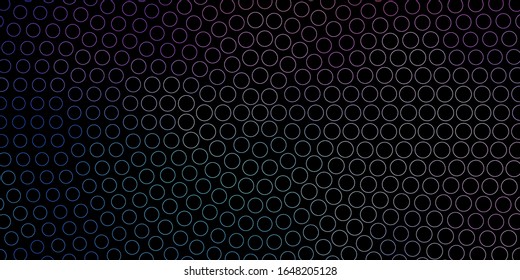 Dark Blue, Red vector texture with disks. Illustration with set of shining colorful abstract spheres. Pattern for booklets, leaflets.