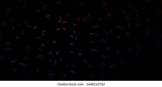 Dark Blue, Red vector texture with religion symbols. Colorful mystic symbols with a gradient in ancient style. Design for magic, spiritual events.