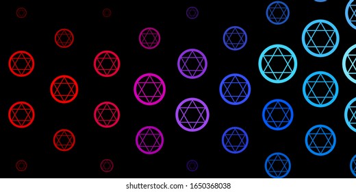 Dark Blue, Red vector texture with religion symbols. Abstract illustration with gothic gradient shapes. Best design halloween events.