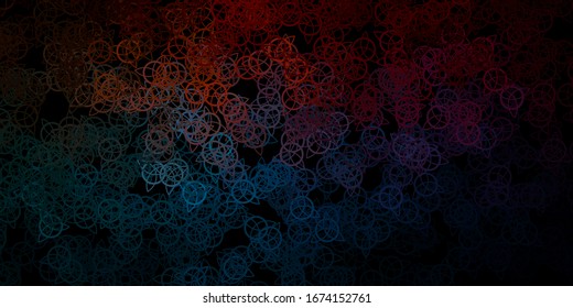 Dark Blue, Red vector texture with religion symbols. Colorful mystic symbols with a gradient in ancient style. Design for magic, spiritual events.