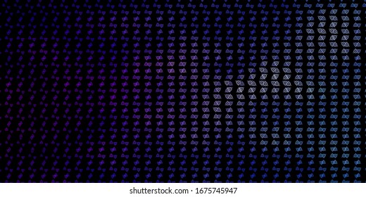 Dark Blue, Red vector texture with religion symbols. Retro design in abstract style with witchcraft forms. Design for magic, spiritual events.