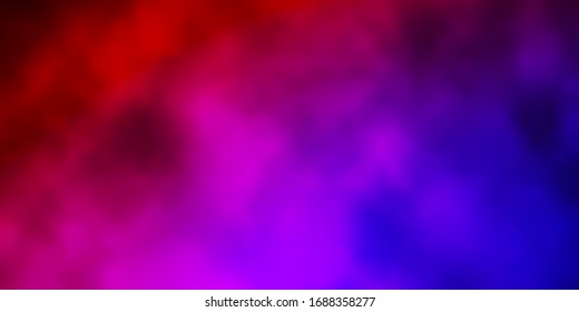 Dark Blue, Red vector texture with cloudy sky. Illustration in abstract style with gradient clouds. Pattern for your commercials.