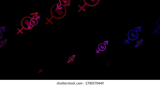 Dark Blue, Red vector texture with women's rights symbols. Simple design in abstract style with women’s rights activism. Simple design for your web site.