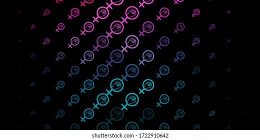 Dark Blue, Red vector texture with women's rights symbols. Simple design in abstract style with women’s rights activism. Design for International Women’s Day.
