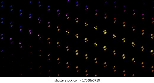 Dark Blue, Red vector texture with women's rights symbols. Colorful illustration with gradient feminism shapes. Simple design for your web site.