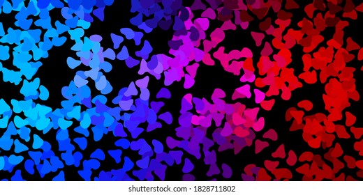 Dark blue, red vector texture with memphis shapes. Modern abstract illustration with gradient random forms. Elegant design for wallpaper set.