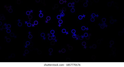 Dark Blue, Red vector texture with religion symbols. Colorful vintage illustration with gradient alchemy shapes. Simple design for occult depiction.