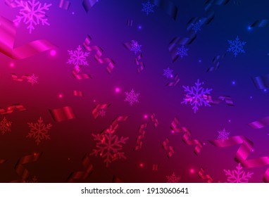 Dark Blue, Red vector texture in birthday style. Simple gradient illustration with Christmas attributes. Pattern for ads, poster, banner of books.