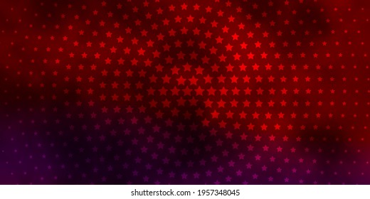 Dark Blue, Red vector texture with beautiful stars. Decorative illustration with stars on abstract template. Pattern for wrapping gifts.