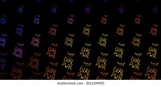 Dark Blue, Red vector texture with women's rights symbols. Illustration with signs of women's strength and power. Best design to show the power of women.