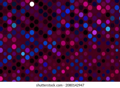 Dark Blue, Red vector texture with disks. Abstract illustration with colored bubbles in nature style. Template for your brand book.