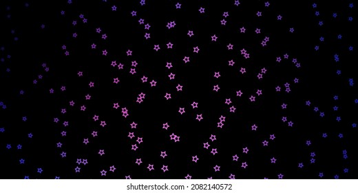 Dark Blue, Red vector texture with beautiful stars. Shining colorful illustration with small and big stars. Pattern for wrapping gifts.