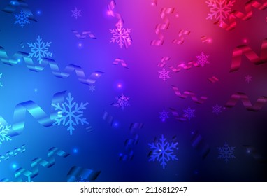Dark Blue, Red vector texture in birthday style. A Smart Illustration with gradient Christmas elements. Pattern for booklets, leaflets of education.