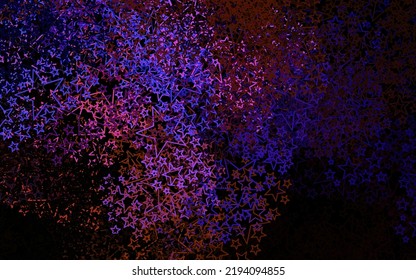 Dark Blue, Red vector texture with beautiful stars. Stars on blurred abstract background with gradient. Best design for your ad, poster, banner.