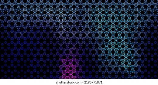 Dark Blue, Red vector texture with religion symbols. Colorful mystic symbols with a gradient in ancient style. Background for esoteric, mystic designs.