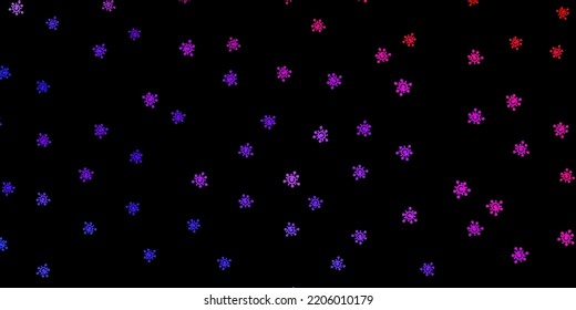 Dark blue, red vector texture with disease symbols. Colorful  gradient illness symbols in simple abstract style. Simple design against epidemic information.
