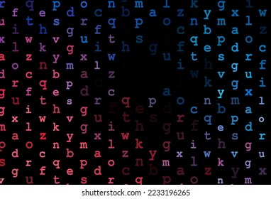 Dark blue, red vector texture with ABC characters. Shining illustration with ABC symbols on abstract template. The pattern can be used for ad, booklets, leaflets of education.