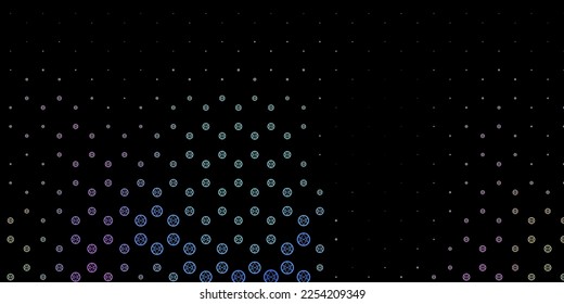 Dark Blue, Red vector texture with religion symbols. Abstract illustration with gothic gradient shapes. Simple base for your occult design.