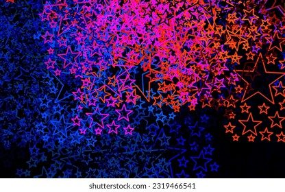 Dark Blue, Red vector texture with beautiful stars. Decorative shining illustration with stars on abstract template. Template for cosmic backgrounds.