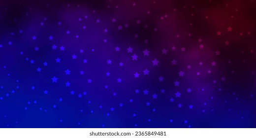 Dark Blue, Red vector texture with beautiful stars. Blur decorative design in simple style with stars. Pattern for websites, landing pages.