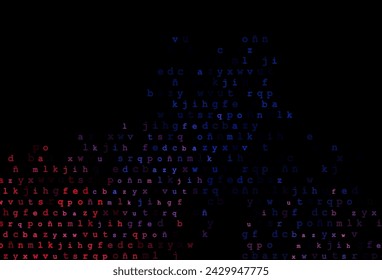 Dark blue, red vector texture with ABC characters. Blurred design in simple style with signs of alphabet. Best design for your ad, poster, banner of college.