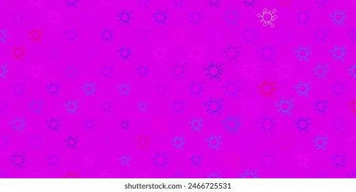Dark blue, red vector texture with disease symbols. Smart illustration with covid signs in decorative style. Simple design against epidemic information.