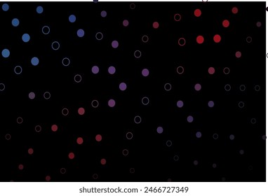 Dark Blue, Red vector texture with disks. Illustration with set of shining colorful abstract circles. Design for business adverts.
