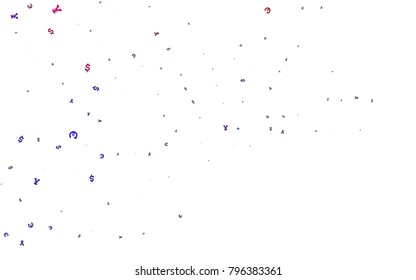 Dark Blue, Red vector texture with financial symbols. Abstract illustration with colored financial digital symbols. Best design for your ad, poster, banner of money.